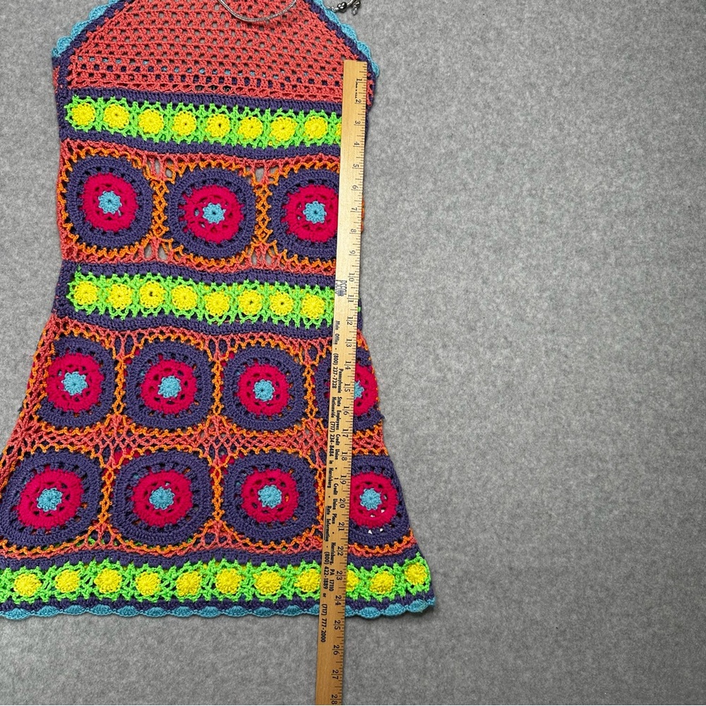 Current Mood at Dolls Kill Free Your Mind Crochet Halter Mini Dress Small - Picture 14 of 14